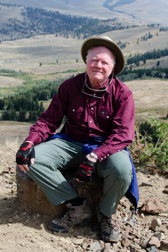 Resting on a petrified stump on the trail. Old farts require more rest stops on the way up. I am so glad that trail running was not a thing when I was young. I didn’t see any trail runners in Yellowstone today. The presence of bears, wolves and mountain lions, all of which can run trails a lot faster than millennial showoffs, puts the brakes on such behavior.